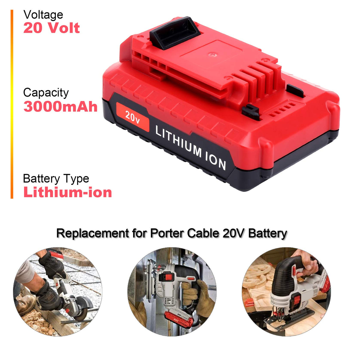 2 Pack 20V Max 3.0Ah Lithium Battery T545