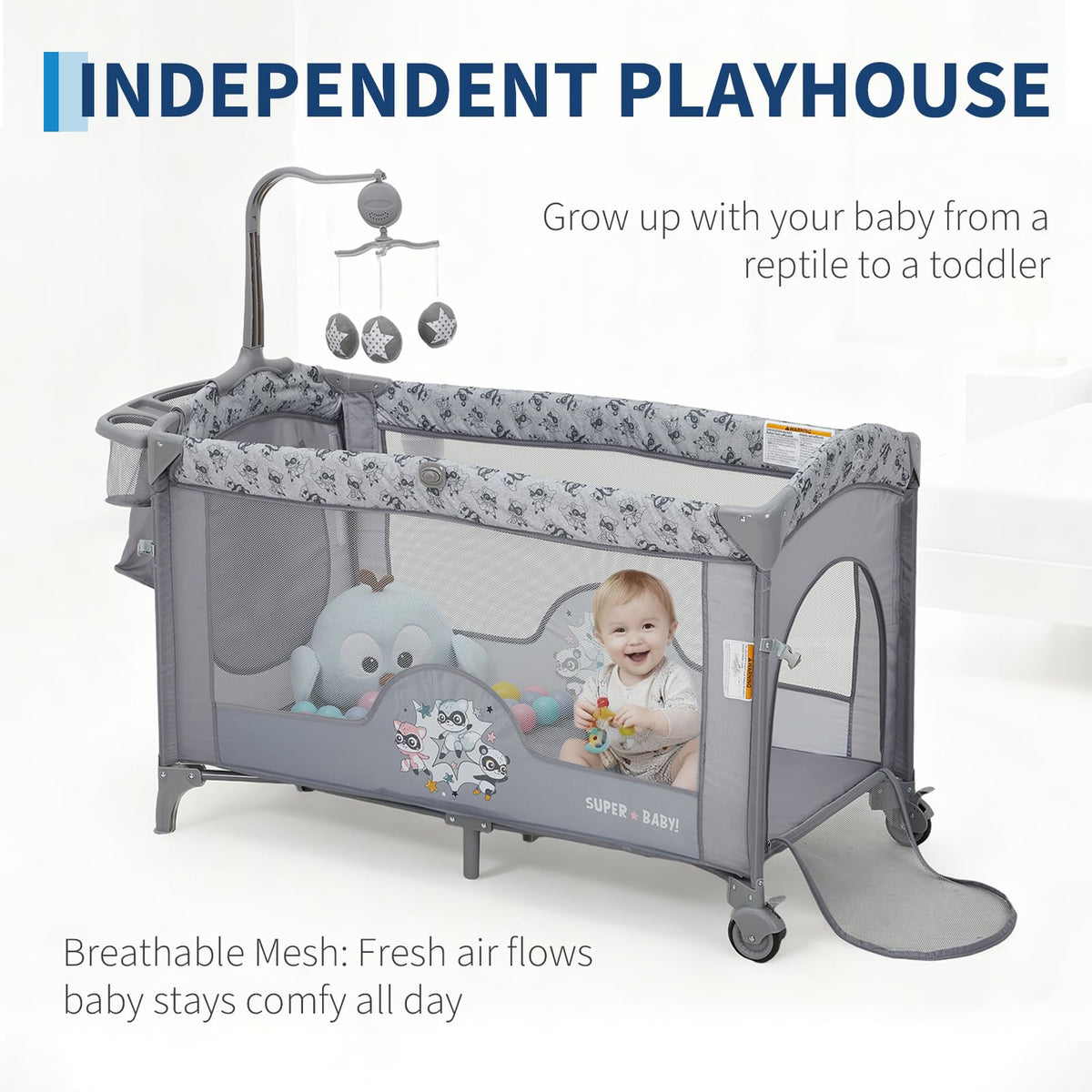 4 in 1 Baby Bassinet Bedside Sleeper Pack and Play with Changing Table N82752
