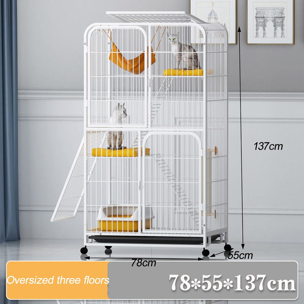 Large 3-Tier Metal Wire Cat Cage with Hammock P592