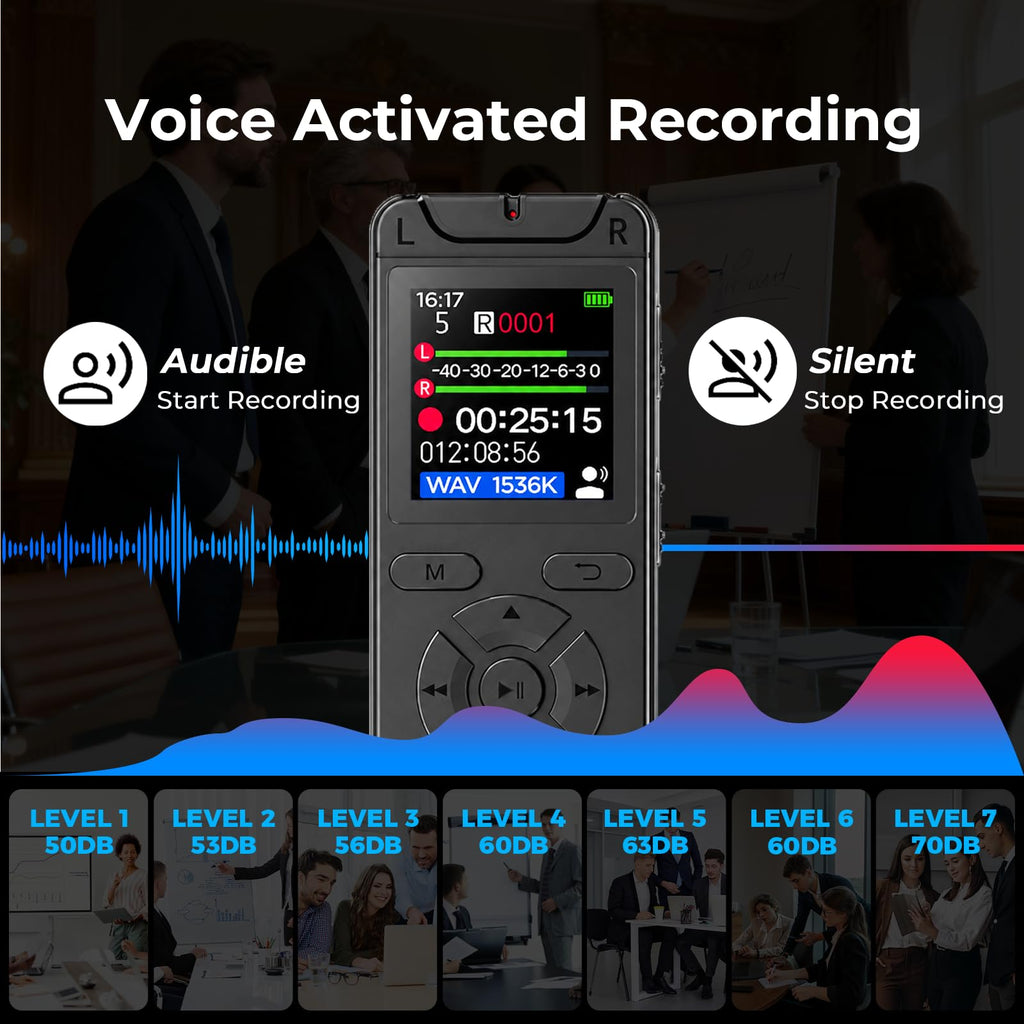 32GB Digital Voice Recorder with Playback V6308