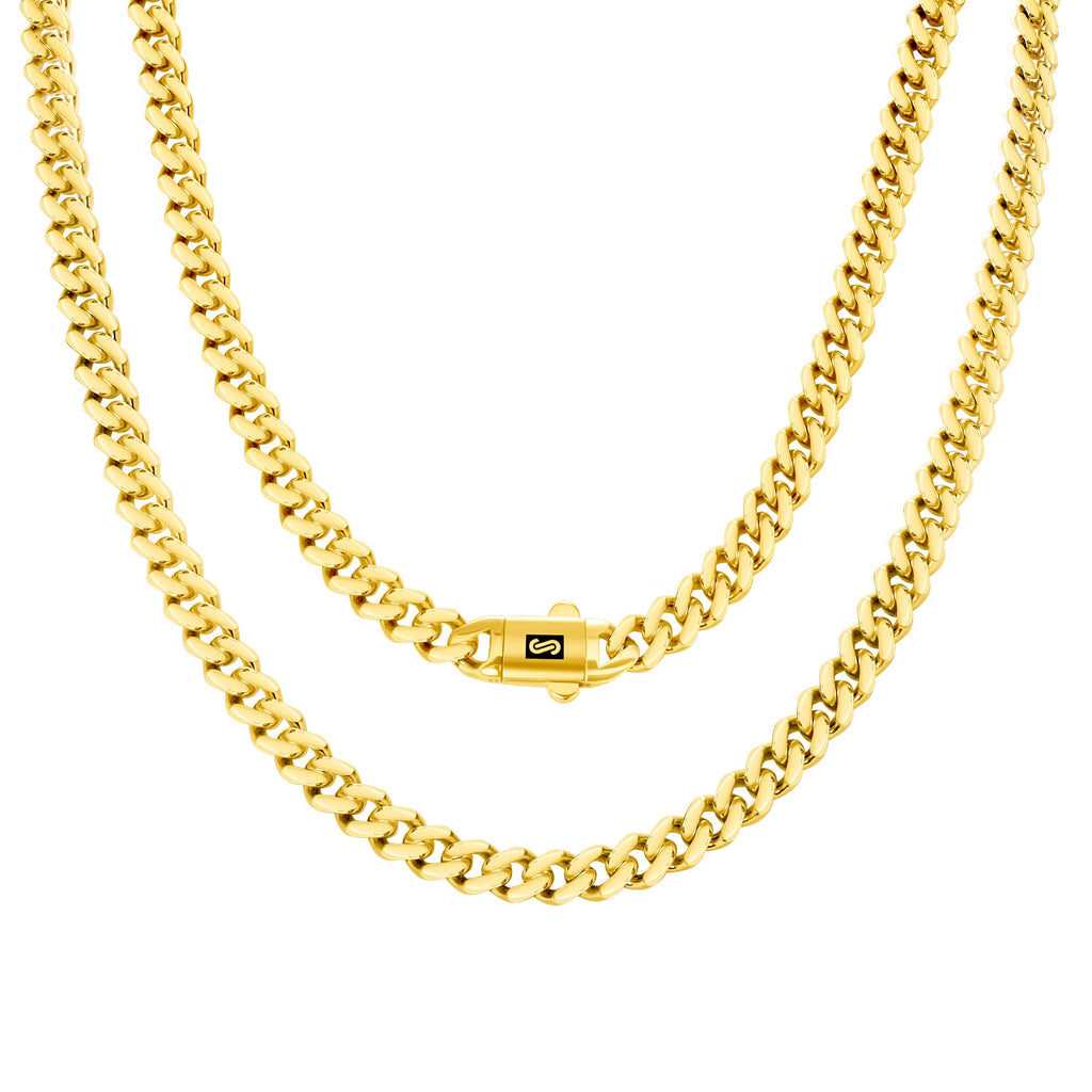 14k Yellow Gold 6mm Cuban Chain Necklace W779