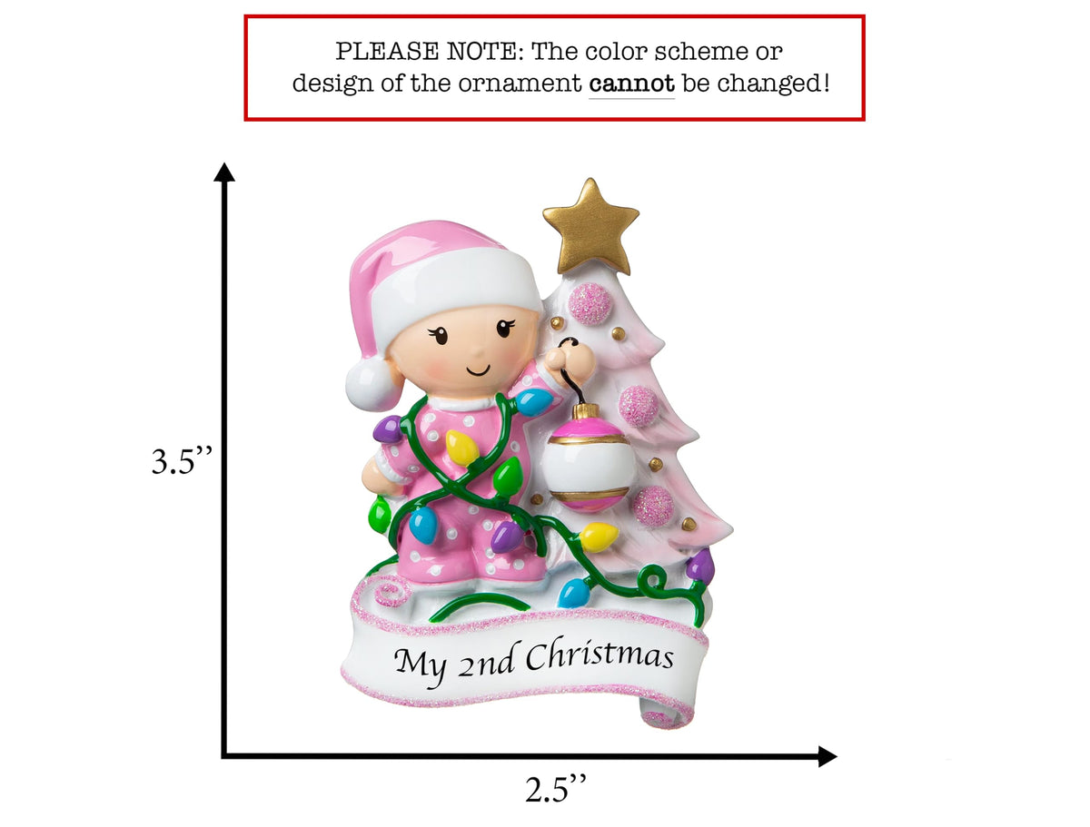 Baby's Second Christmas Ornament 2026 Pink D831653