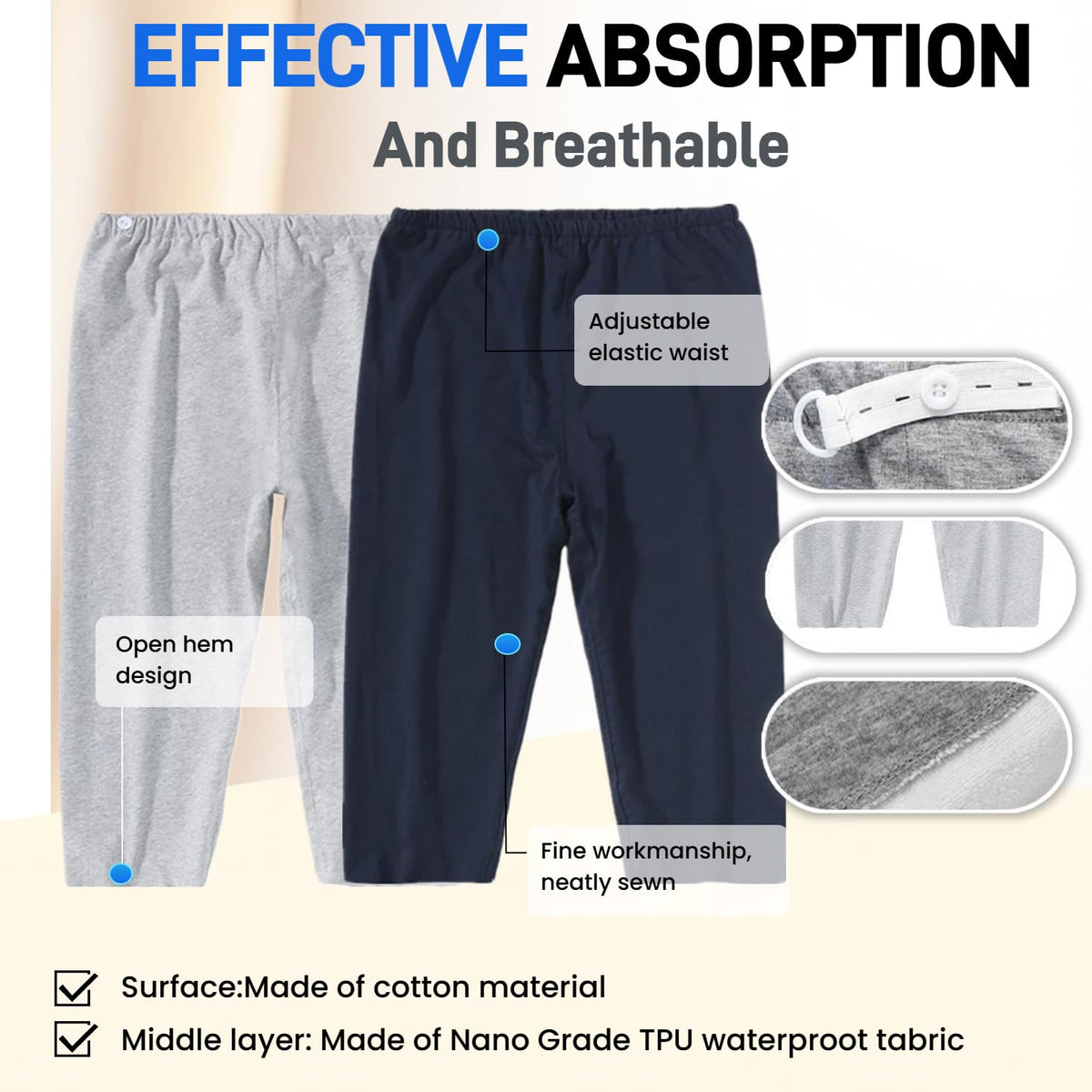 Adjustable Reusable Adult Incontinence Pants A1201