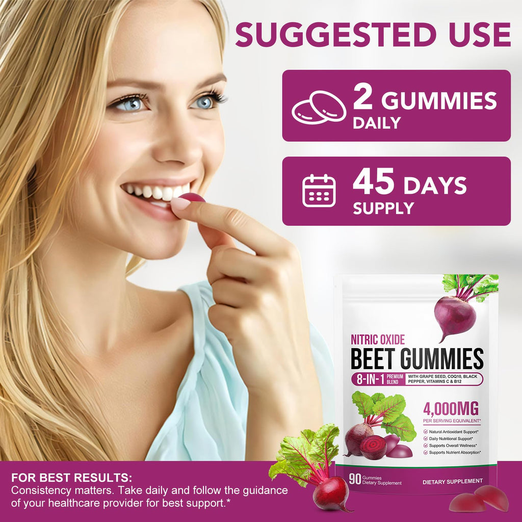 Beet Root Gummies with CoQ10 90 Soft Chews I852