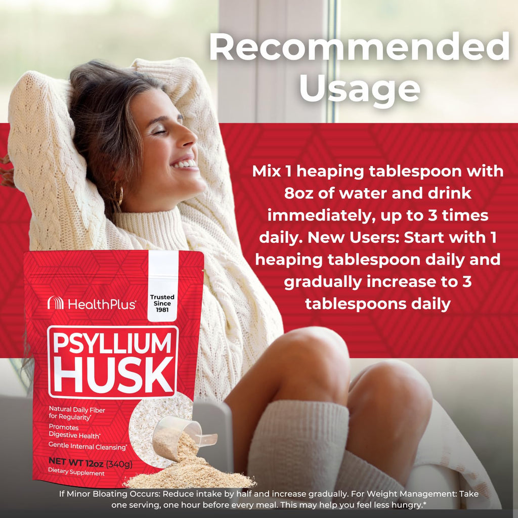 Psyllium Husk Fiber Supplement, 12 oz Q59050