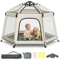 Foldable Baby Playpen with Canopy B37504