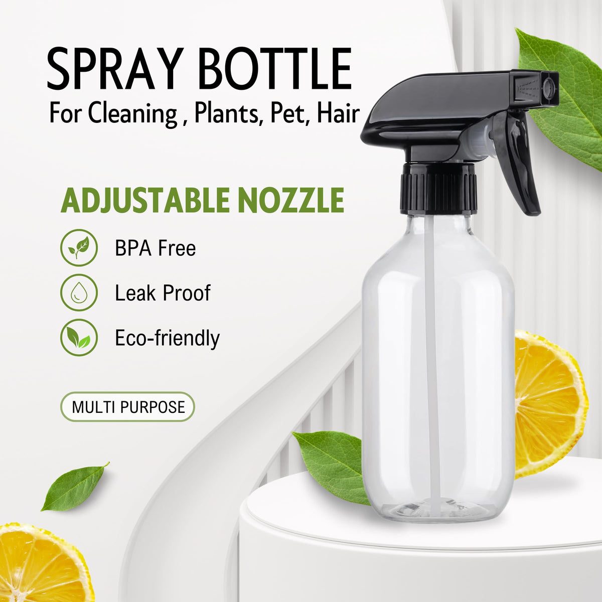 Plastic Spray Bottles 2 Pack 10 oz F5024