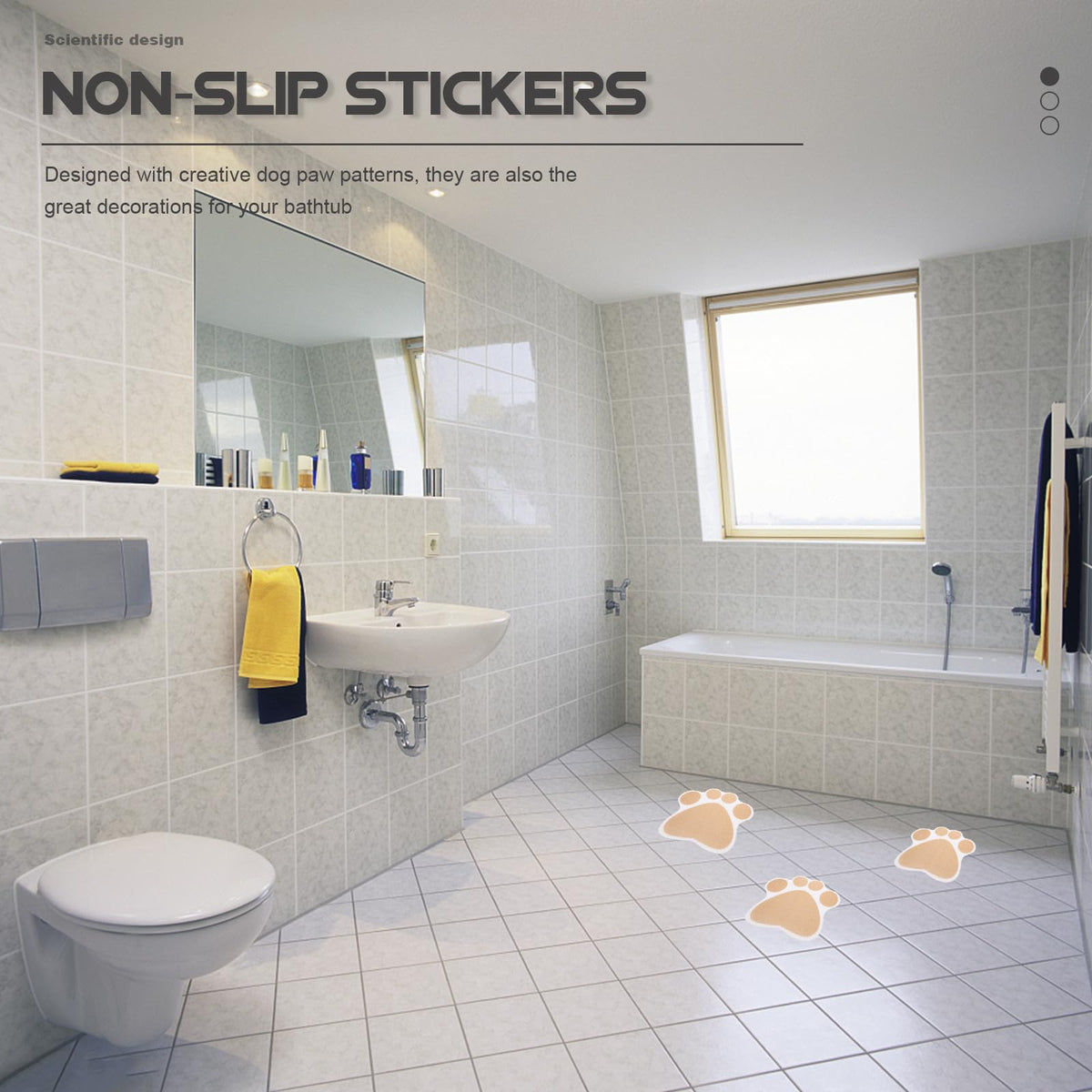 PEVA Anti Slip Bathtub Stickers with Dog Paw Patterns S3348