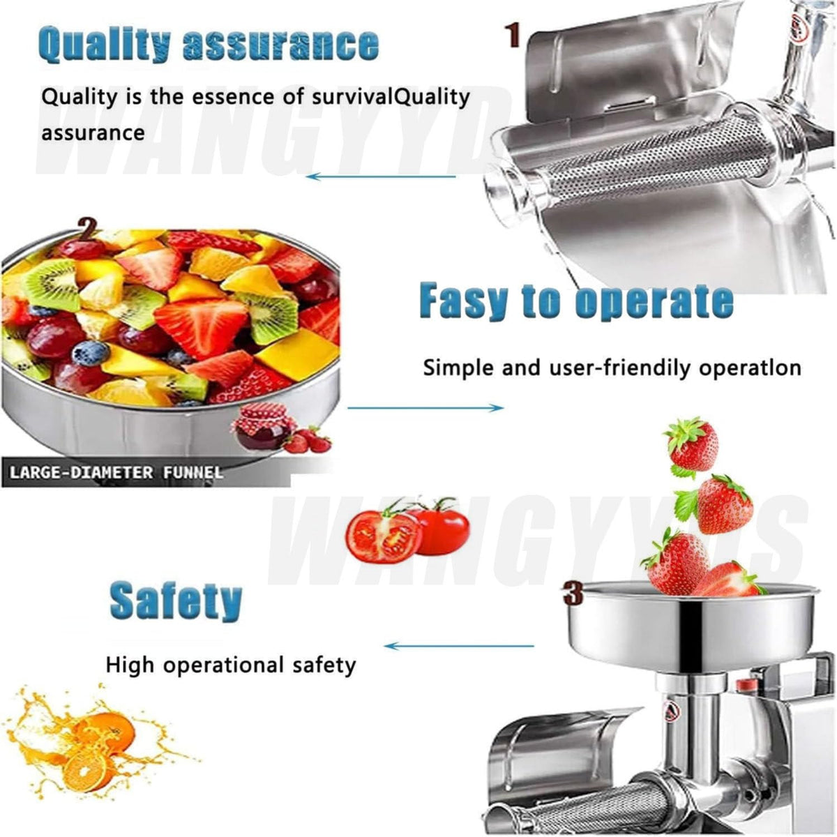 450W Stainless Steel Electric Tomato Strainer M25285