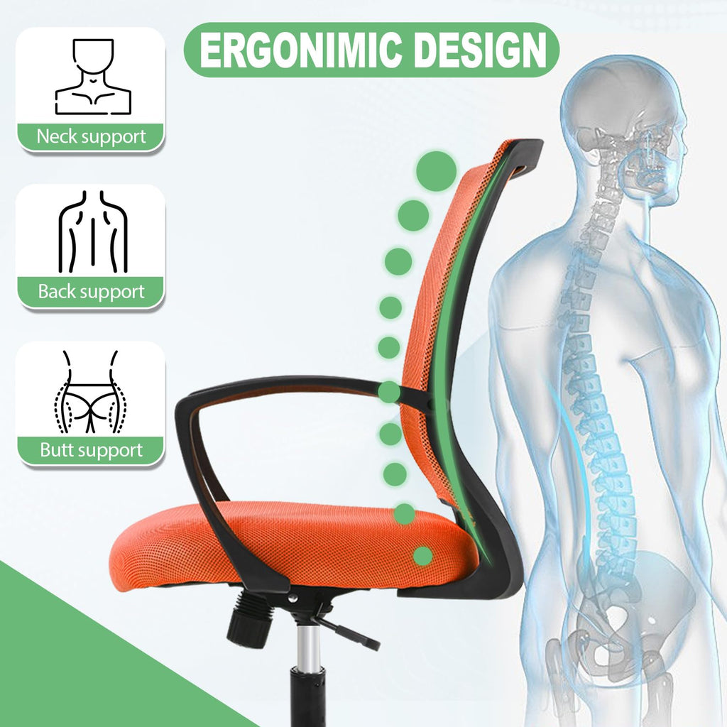 Orange Ergonomic Office Desk Chair with Armrest Z63942
