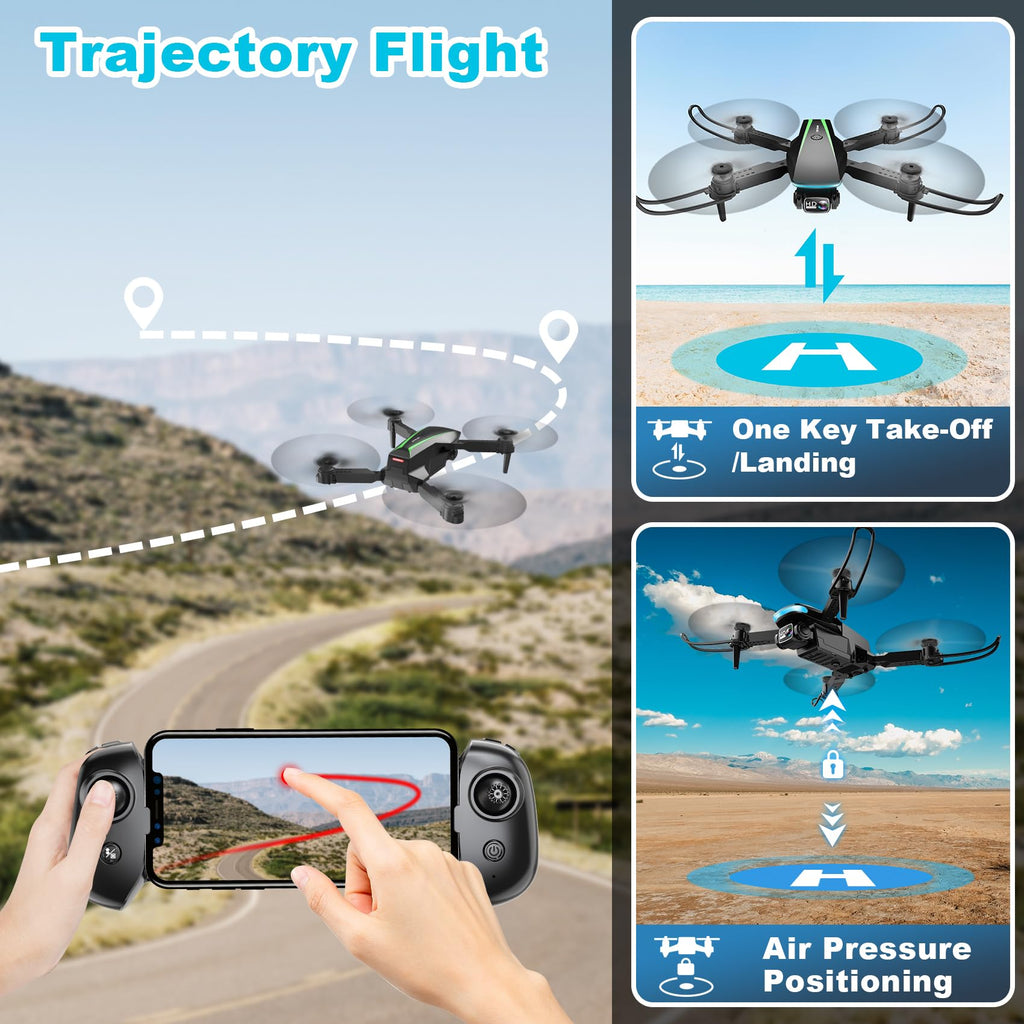 1080P HD Foldable Drone with Camera, 2 Batteries, Carrying Case G1476