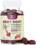 Beet Root Gummies with Beetroot Powder & Vitamin C, Berry Flavored, 60 Gummies X71506
