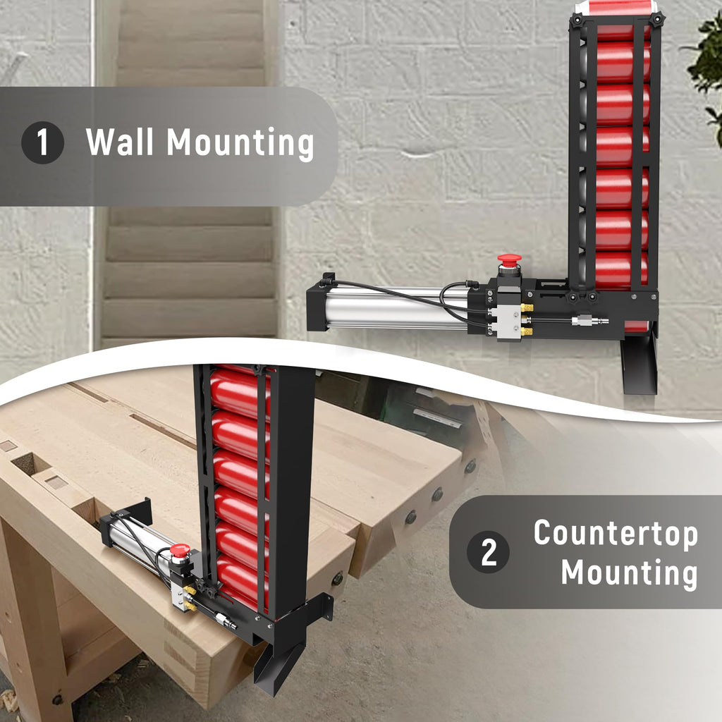 Pneumatic Can Crusher with Hopper, Wall Mounted 12oz-16oz A475543