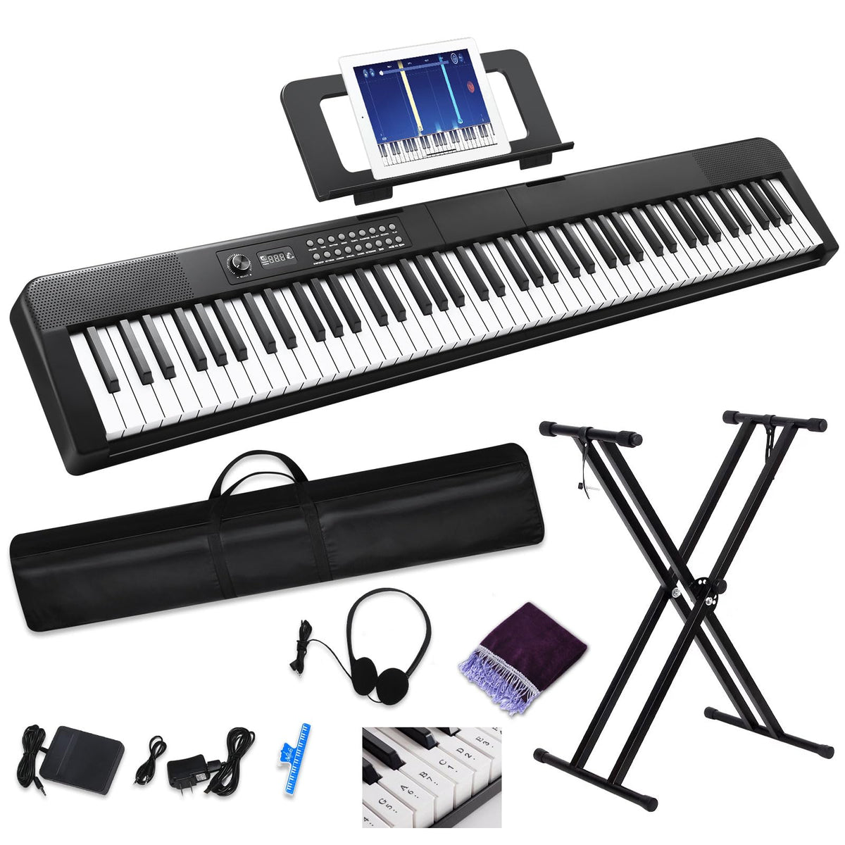 88 Key Electric Digital Piano with Semi Weighted Keys D143