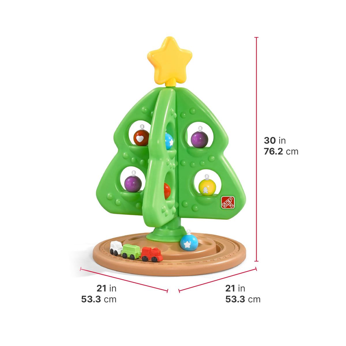 Kids Interactive Holiday Tree with 12 Colorful Plastic Ornaments S343333