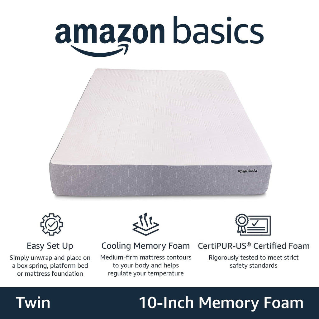 Medium-Firm Cooling Gel Memory Foam Mattress, Twin Size B99203