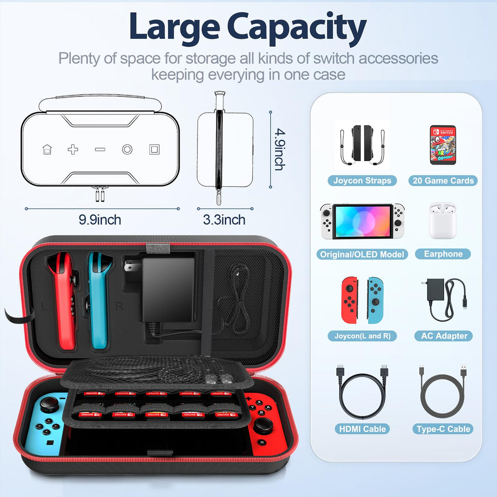 Switch OLED Carrying Case with 20 Games I9645