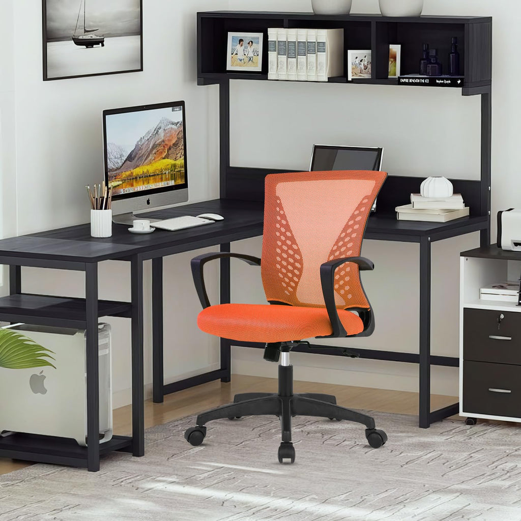 Orange Ergonomic Office Desk Chair with Armrest Z63942