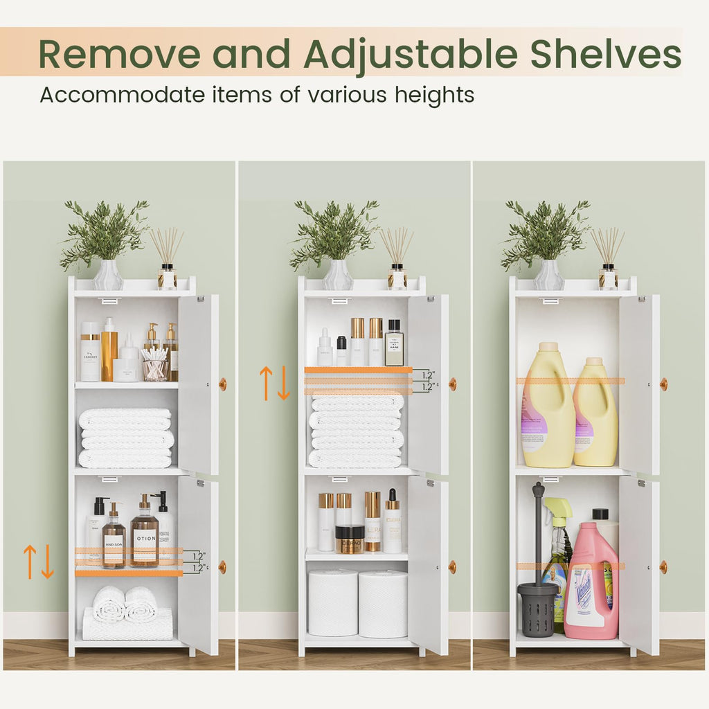 White Bathroom Storage Cabinet with 2 Doors T58000