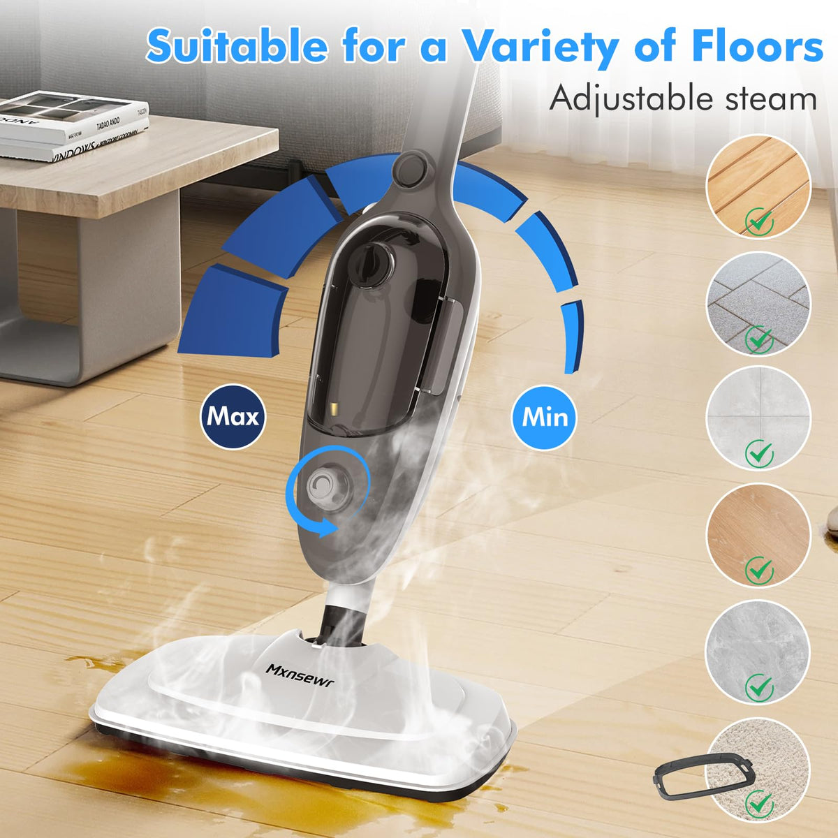 11-in-1 Handheld Detachable Adjustable Steam Mop R5663