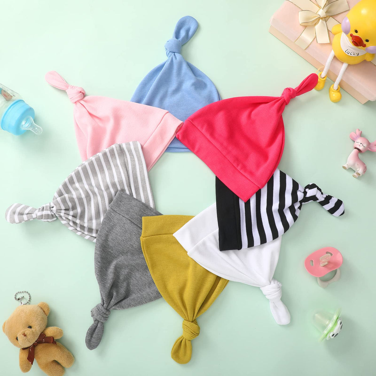 30 Pack Newborn Knot Beanie Hats X51558