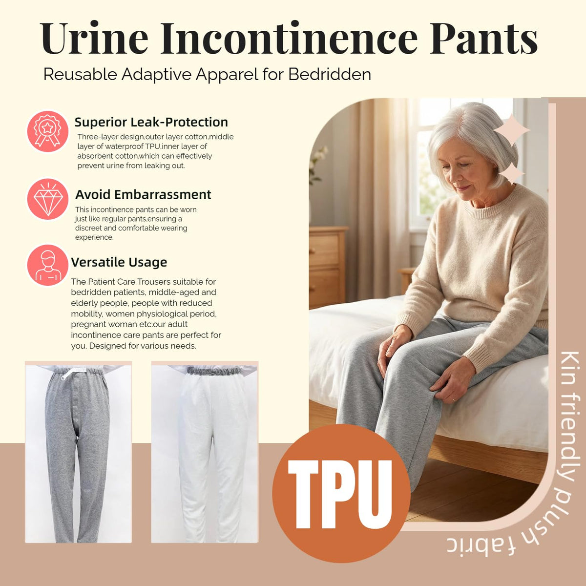 Adjustable Reusable Adult Incontinence Pants A1201