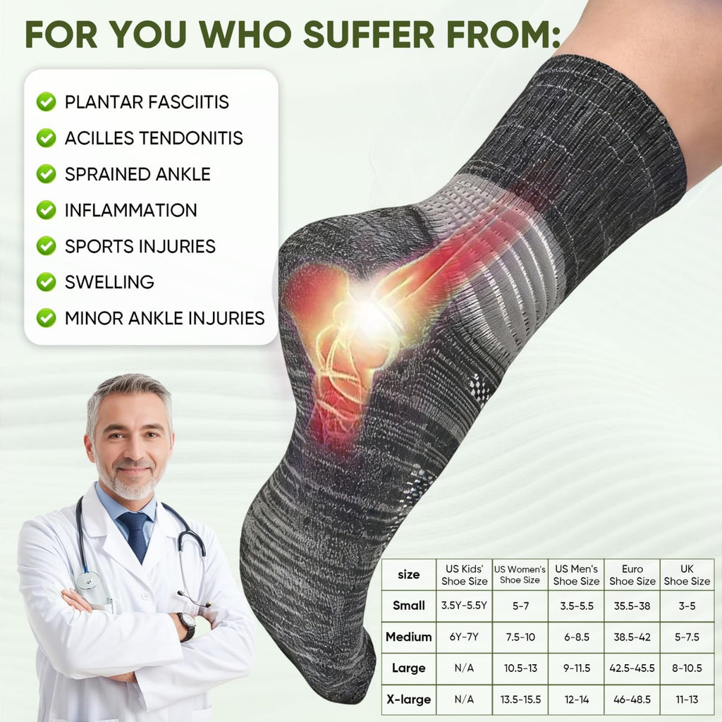 Compression Ankle Support Crew Socks 3 Pairs P757544