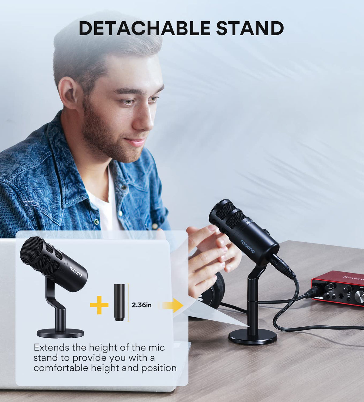 XLR Podcast Microphone, Cardioid Dynamic Metal Desk Mic C85114