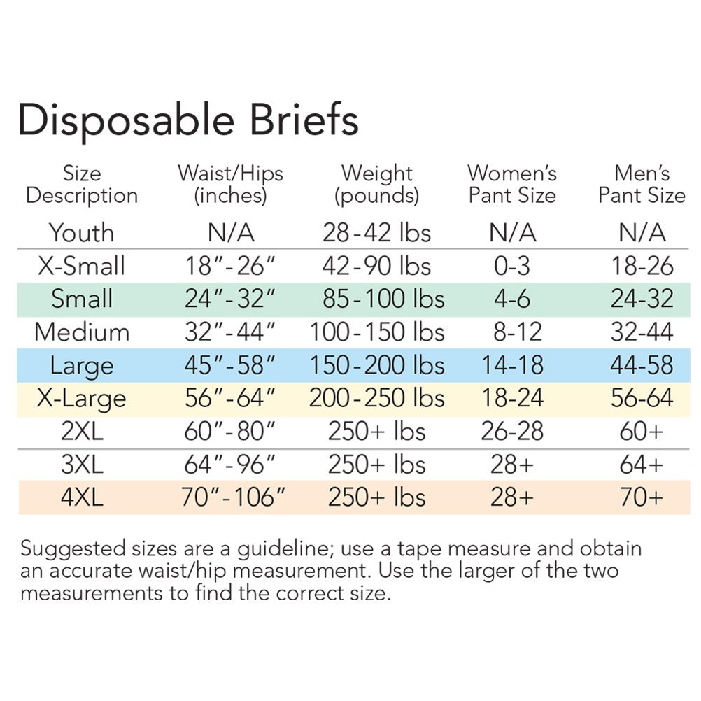 Large Adult Diapers with Tabs, 12 Ct T4044