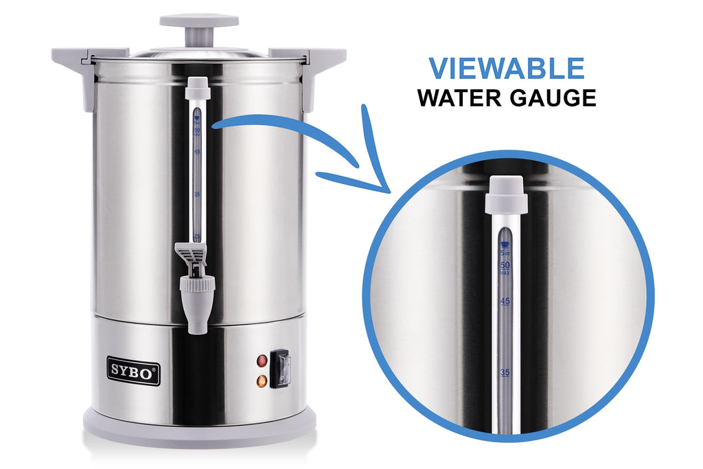Stainless Steel Percolate Coffee Maker Hot Water Urn 50-Cup 8 L Q95423