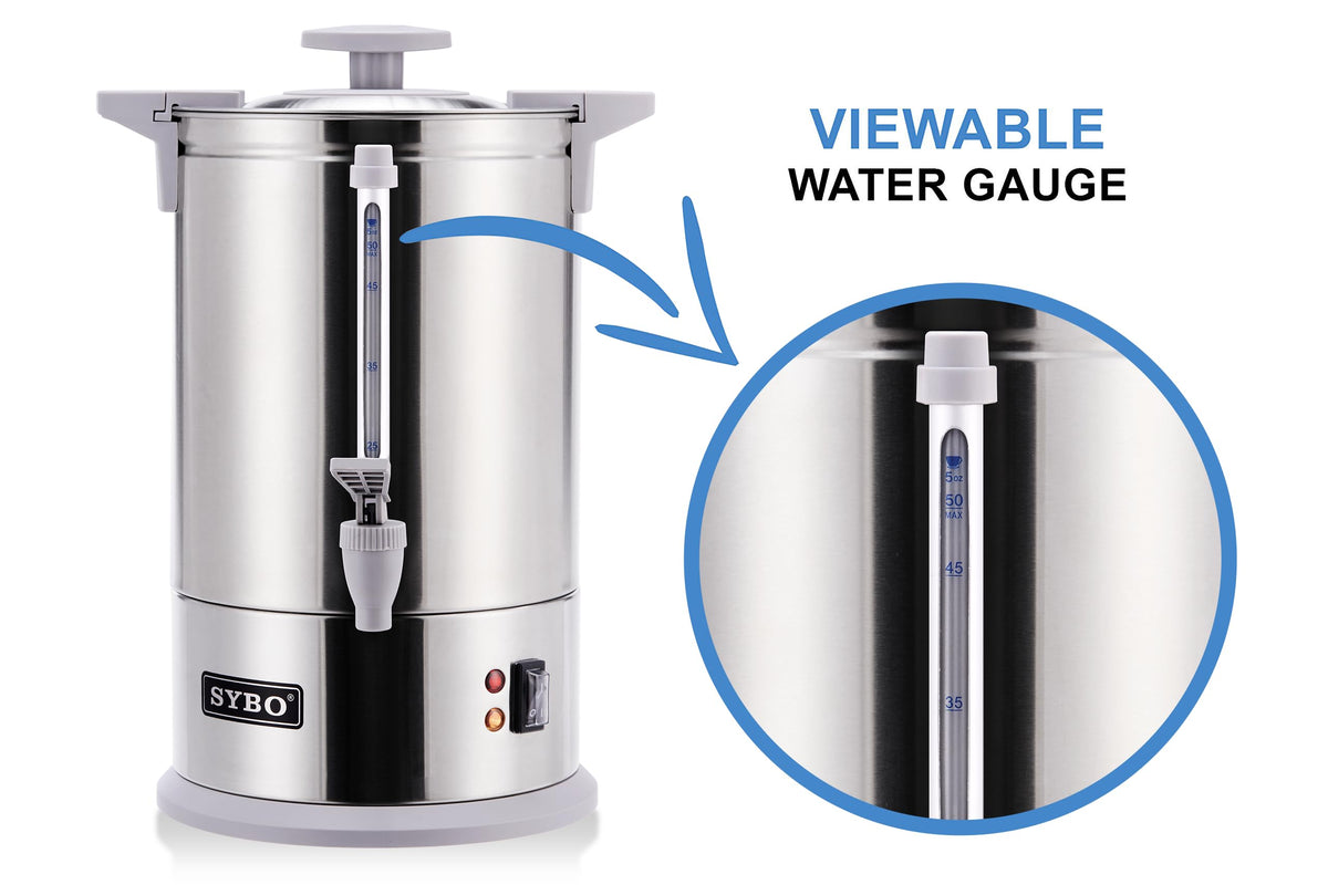Stainless Steel Percolate Coffee Maker Hot Water Urn 50-Cup 8 L Q95423