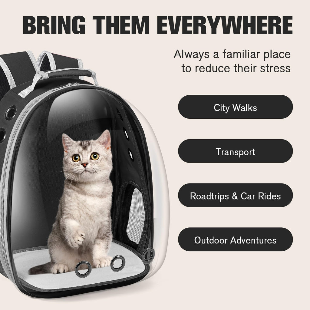 Black Cat Pet Carrier Backpack D32284