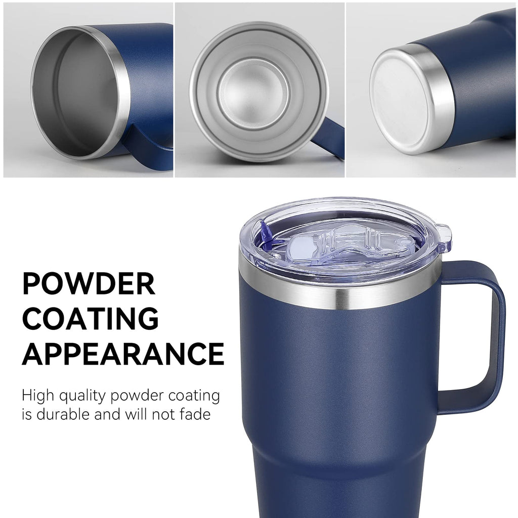20 oz Stainless Steel Insulated Tumbler with Handle Lid and Straw R174904