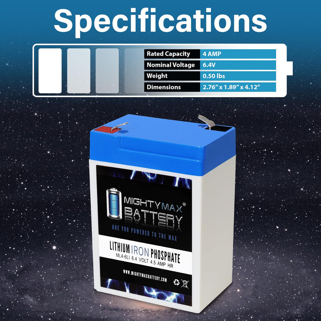 6V 4.5AH Lithium Replacement Battery Y492736