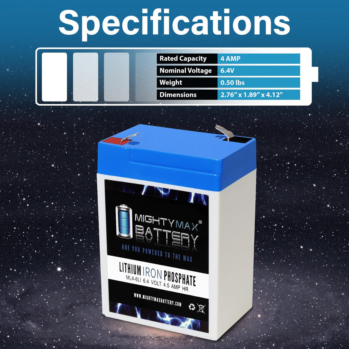 6V 4.5AH Lithium Replacement Battery Y492736
