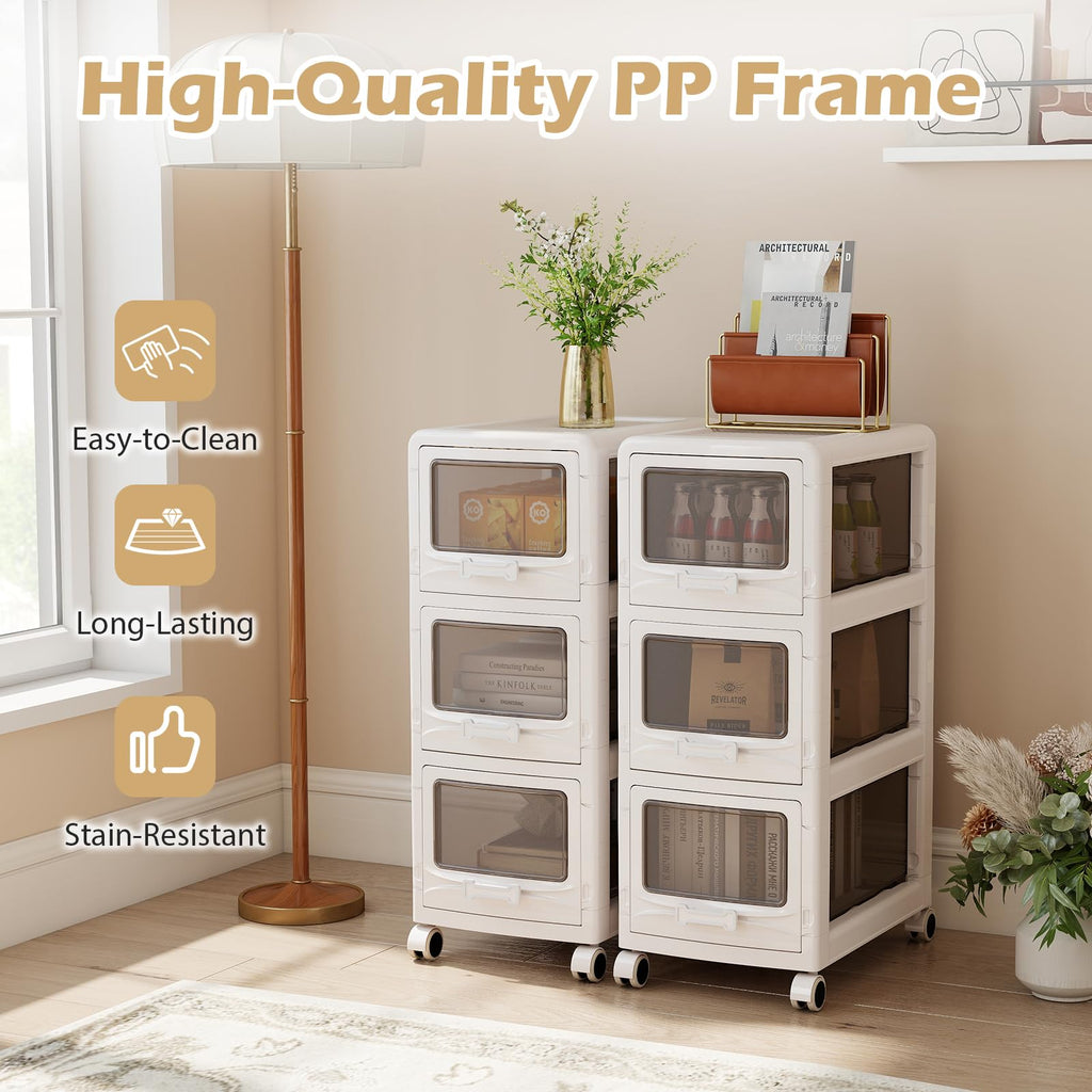 3 Tier Rolling Storage Cart with Drawers U13694