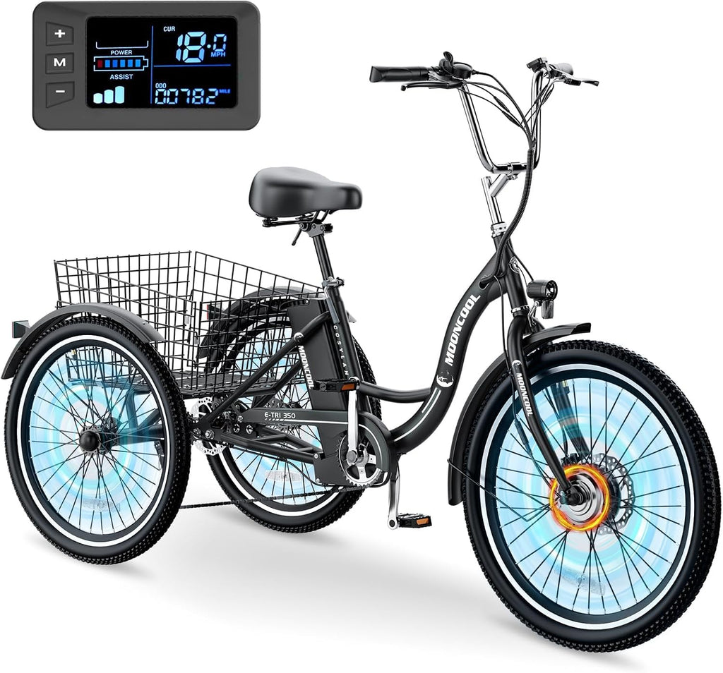 350W 36V 7 Speeds Electric Tricycle with Basket R314