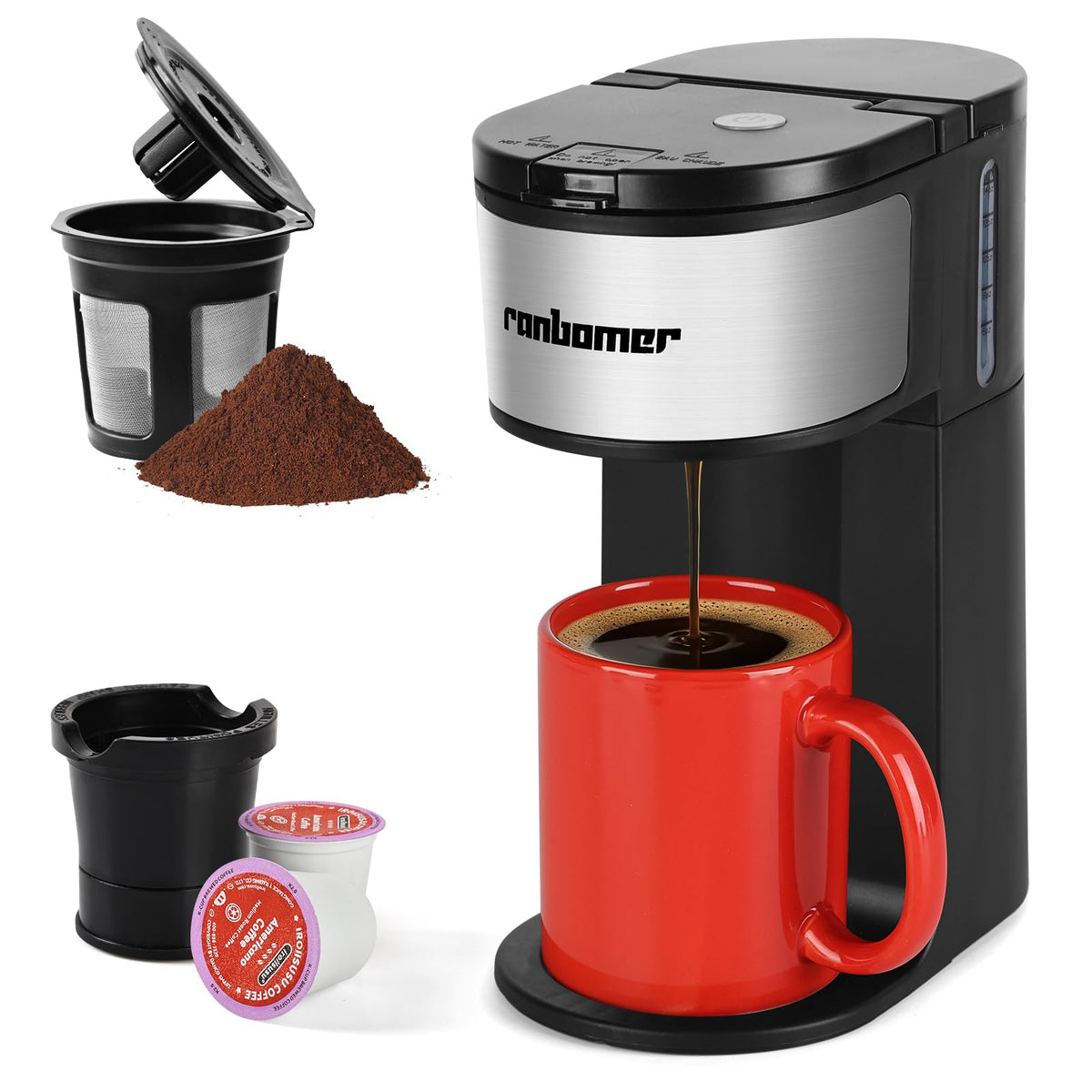 K Cup Single Serve Coffee Maker 2 in 1 R140