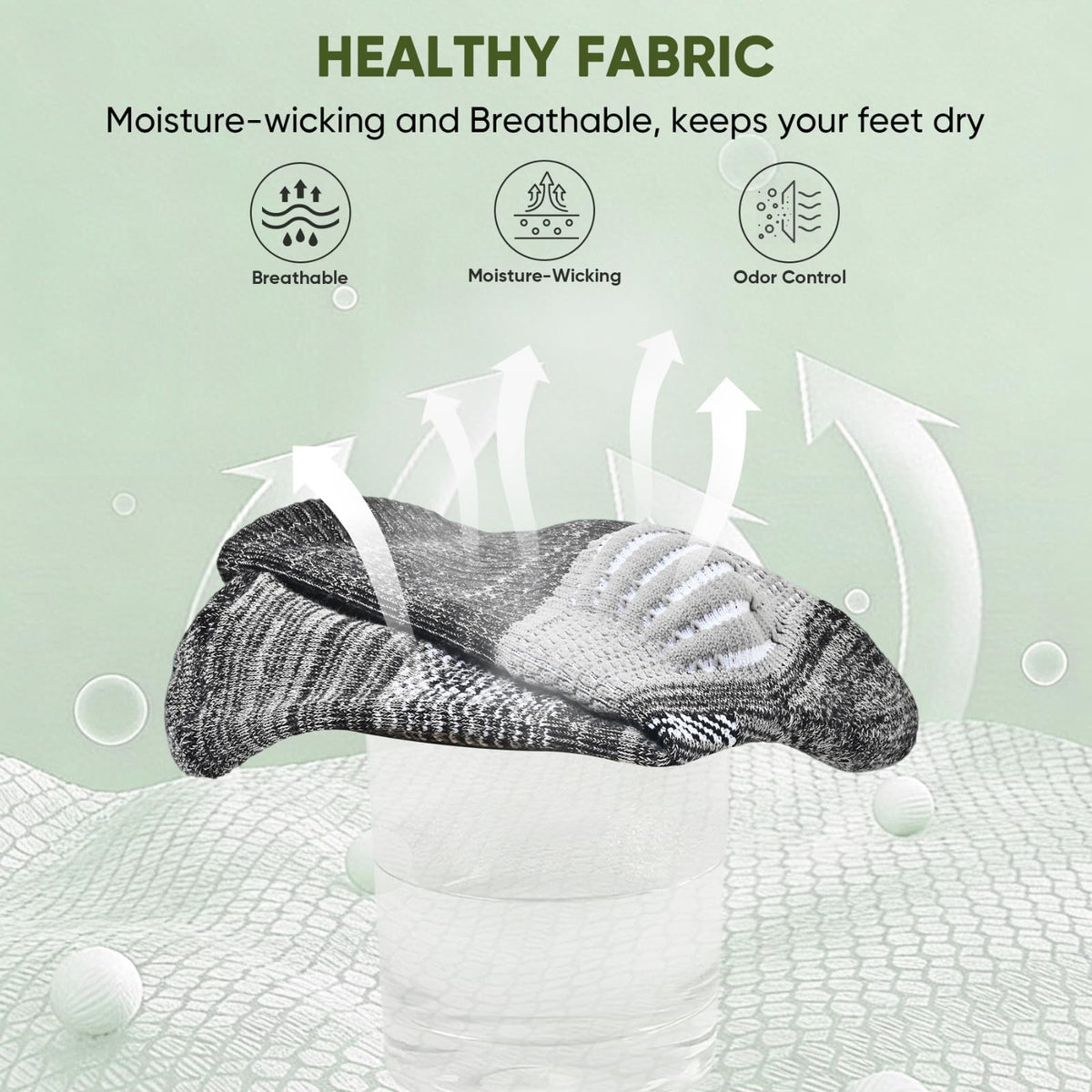 Compression Ankle Support Crew Socks 3 Pairs P757544
