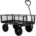 10" Steel Garden Cart with Rotating Handle and Removable Sides, 4 Cu.Ft, Black N92764