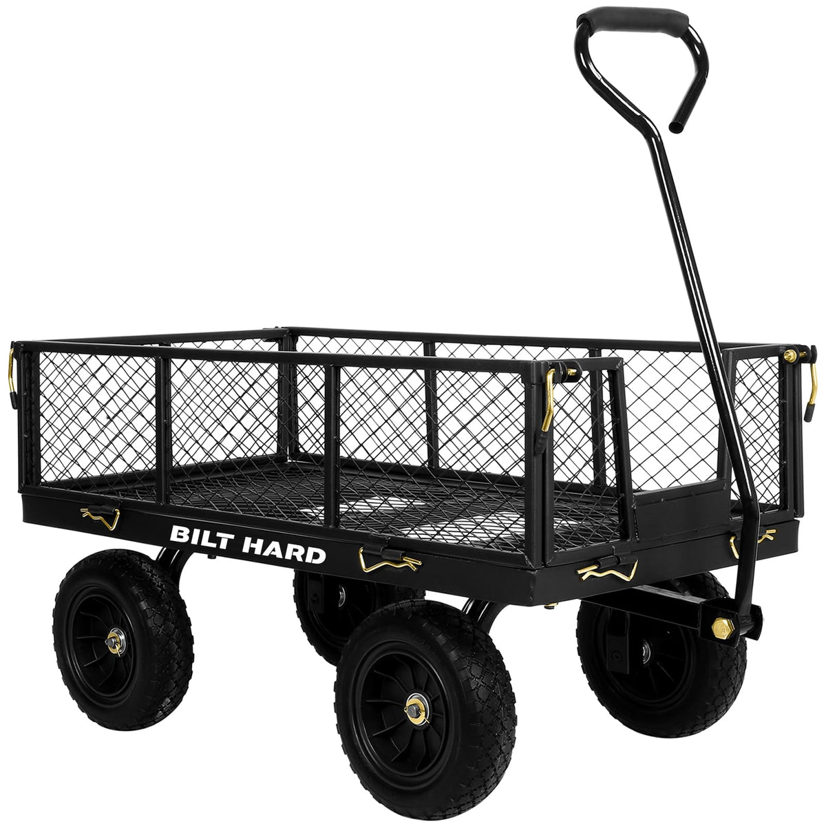 10" Steel Garden Cart with Rotating Handle and Removable Sides, 4 Cu.Ft, Black N92764