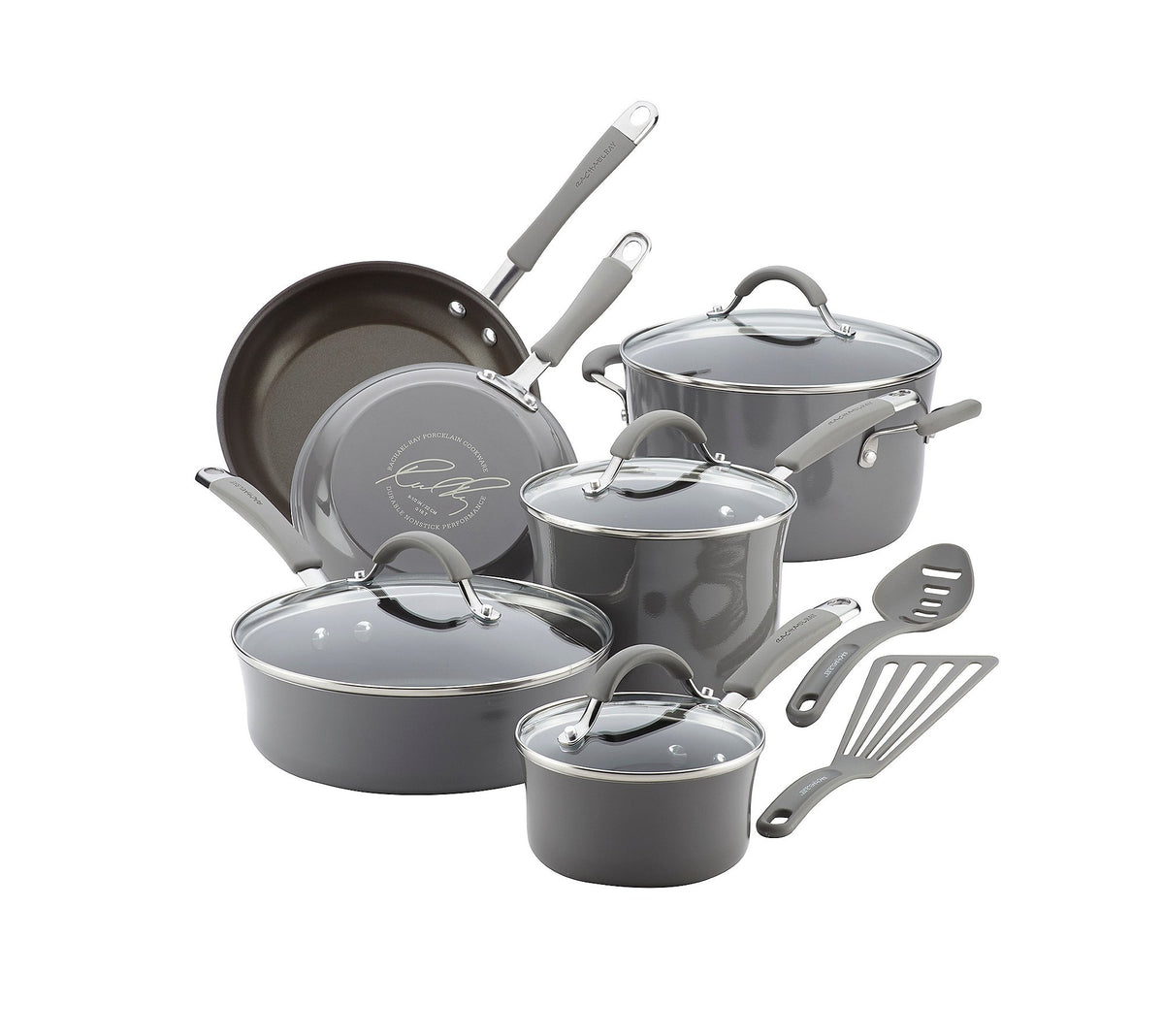 Sea Salt Gray 12-Piece Nonstick Cookware Set U804628