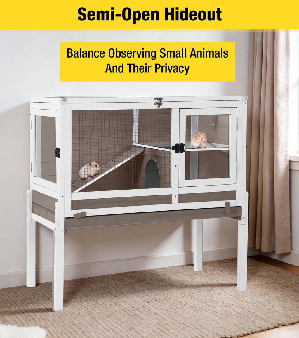 Brown Guinea Pig Cage with Sliding Tray and Ramp U34887