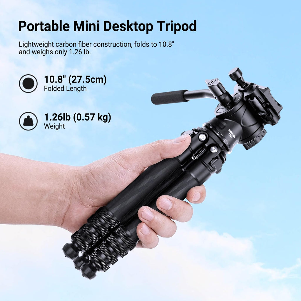 Carbon Fiber Desktop Mini Tripod with Video Fluid Head P85124