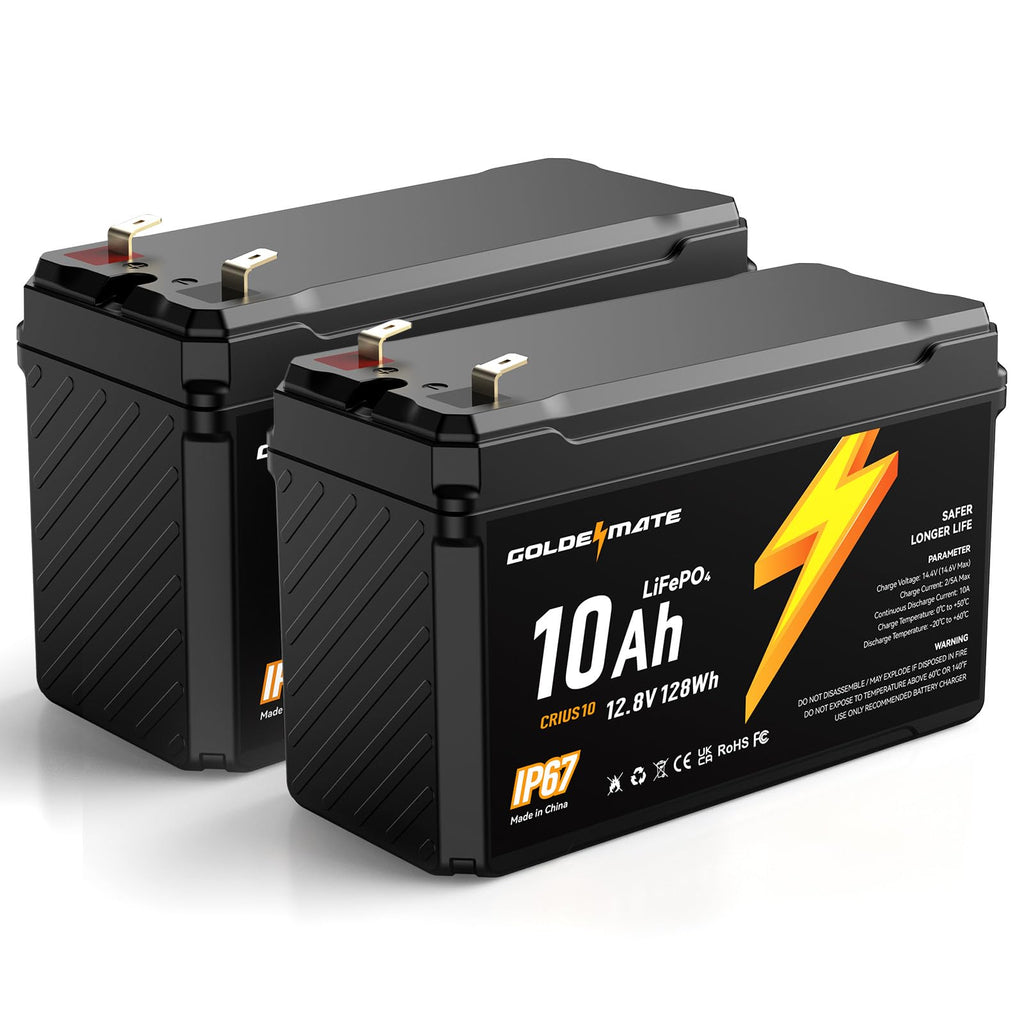 12V 10Ah Lithium LiFePO4 Battery 2 Packs D517073