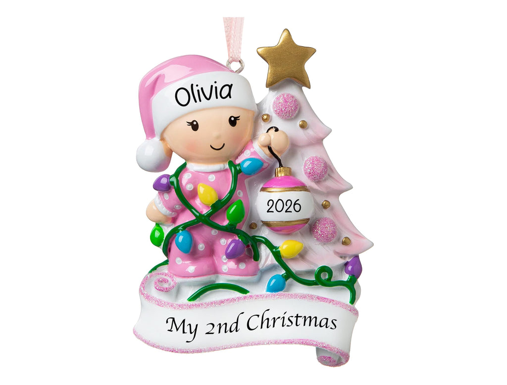 Baby's Second Christmas Ornament 2026 Pink D831653