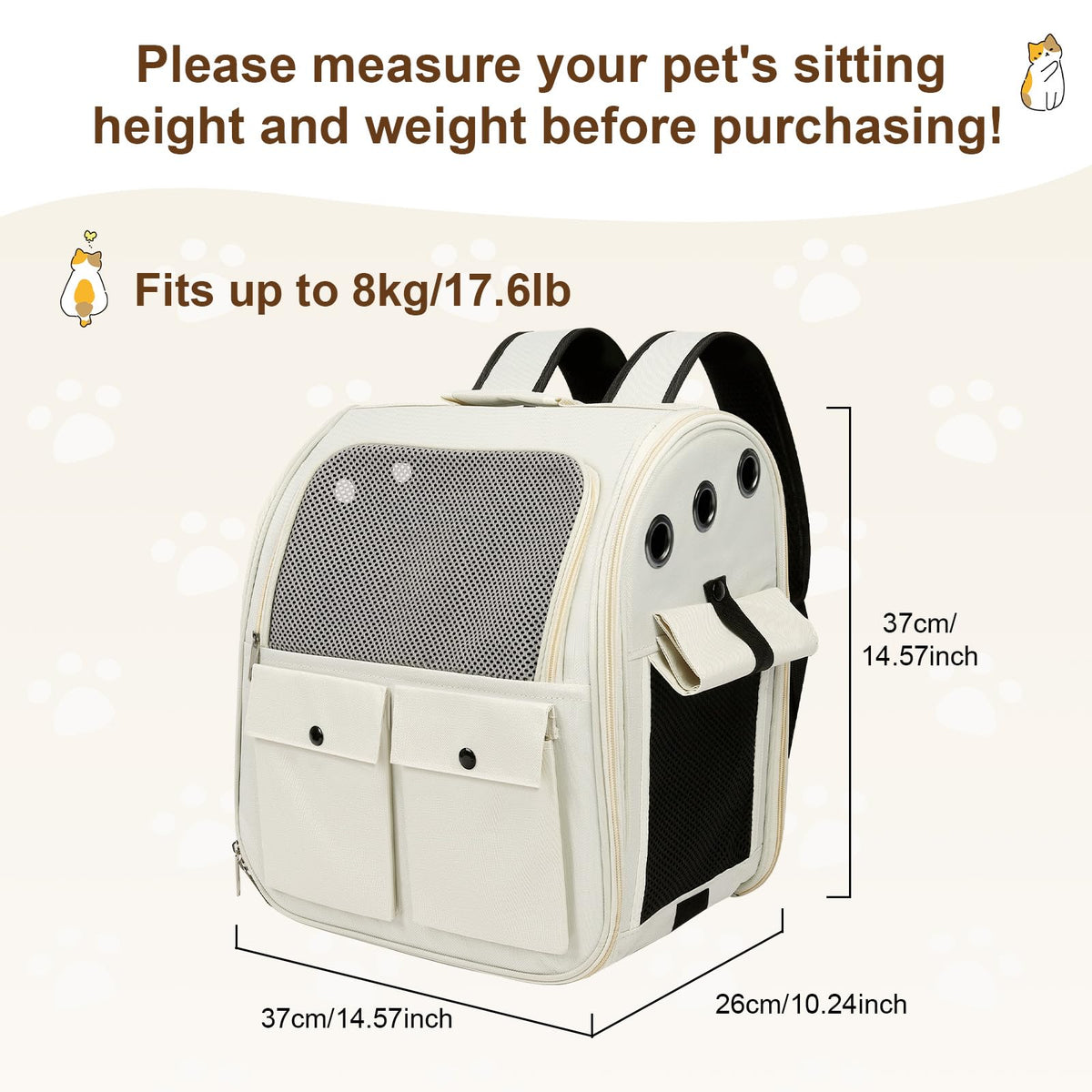 Ventilated Breathable Mesh Cat Carrier Backpack D806485