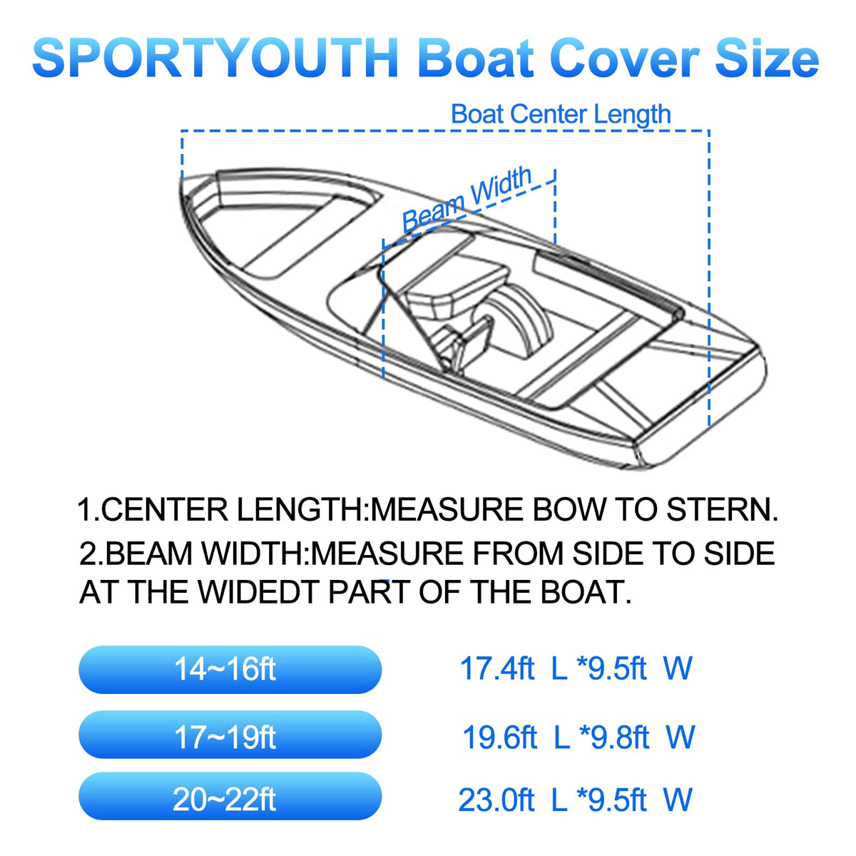 14-16 Ft Trailerable Waterproof Boat Cover X3351