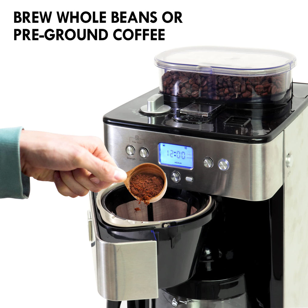 Grind and Brew 12 Cup Programmable Coffee Maker with Burr Grinder D60009