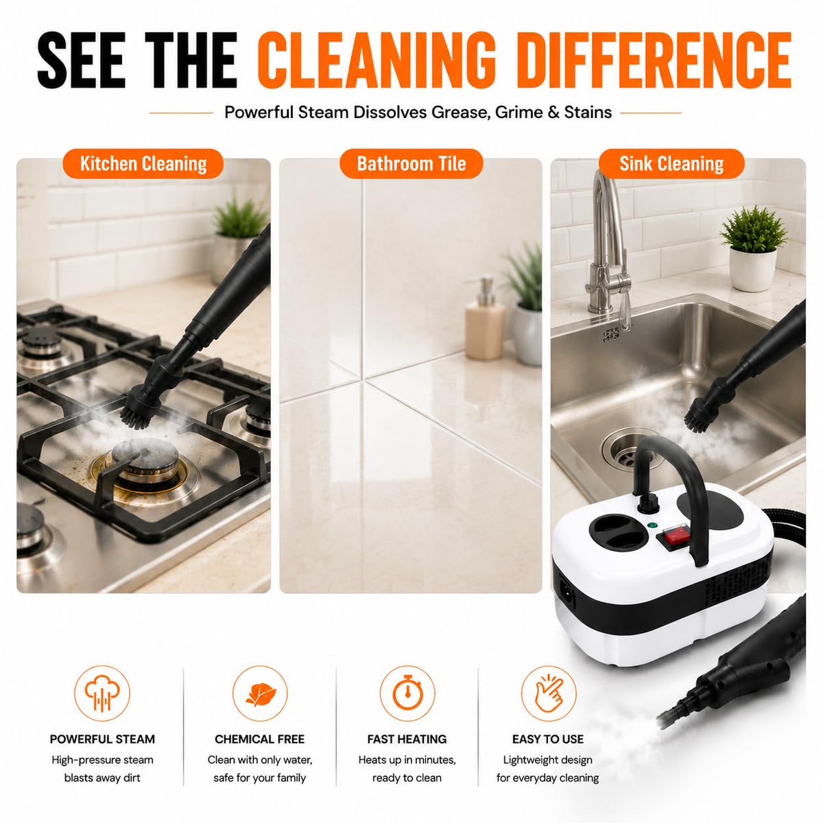 Handheld Steam Cleaner with 10-Piece Accessory Kit A275509